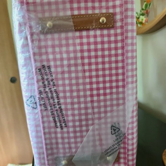 Dooney & Bourke Paige Hobo Shoulder Bag Gingham Plaid Canvas Leather NWT Pink - Picture 3 of 3